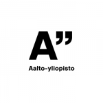 Aalto yliopiston logo mustalla heittomerkillä