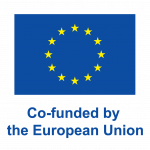 Co-funded by European union logo. In logo you can see blue flag with starts and the text mention earlier.