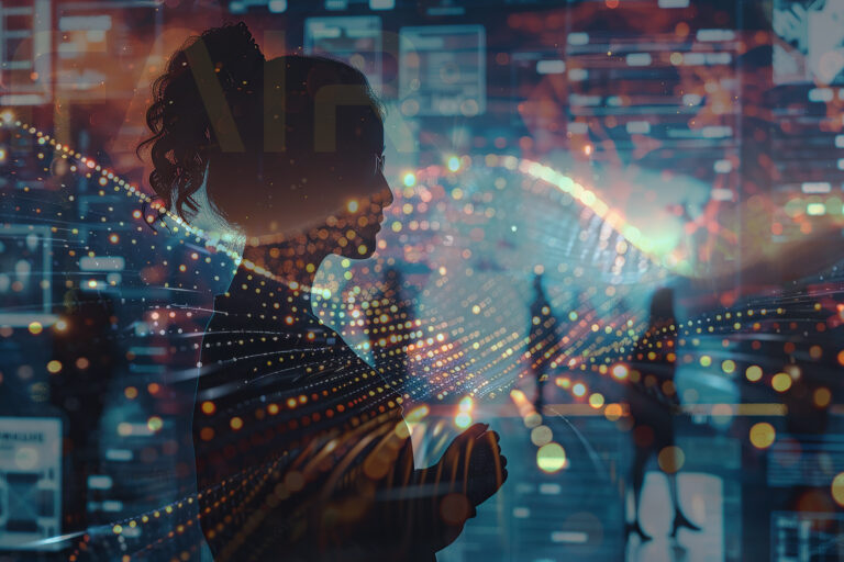 FAIR Event in the picture woman in cyber space and FAIR logo
