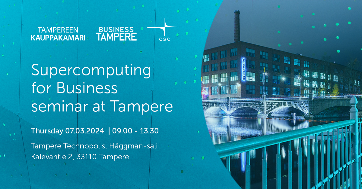 Supercomputing for Business Tampere 2024 event poster