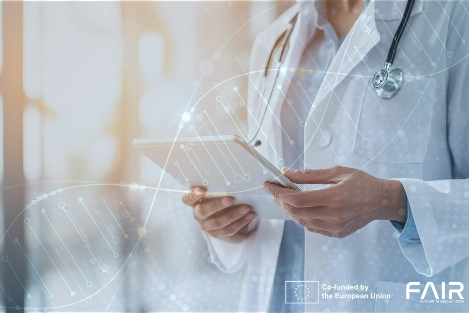 doctor holding tablet in medical setting, showcasing modern healthcare technology and AI assisted diagnosis. scene conveys professionalism and innovation. Healthcare Advancements concept