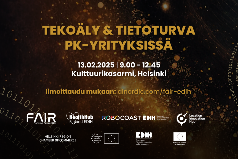 Tekoäly & tietoturva pk-yrityksissä - tapahtuman juliste