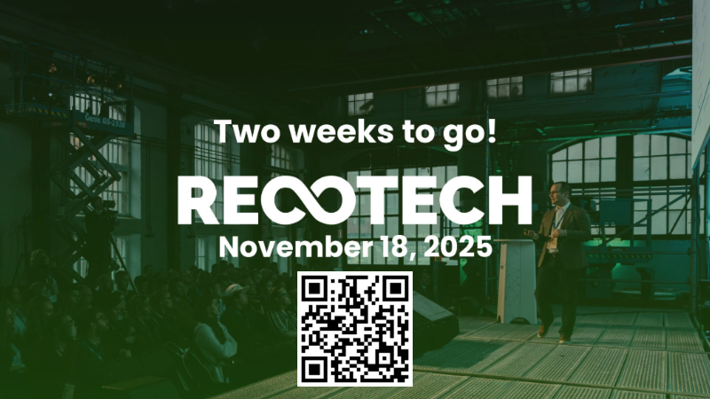 Recotech Event Poster with a QR code