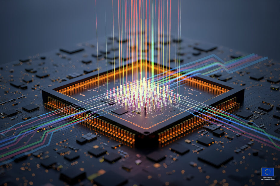 Quantum Chip Glowing under Holographic Data Project