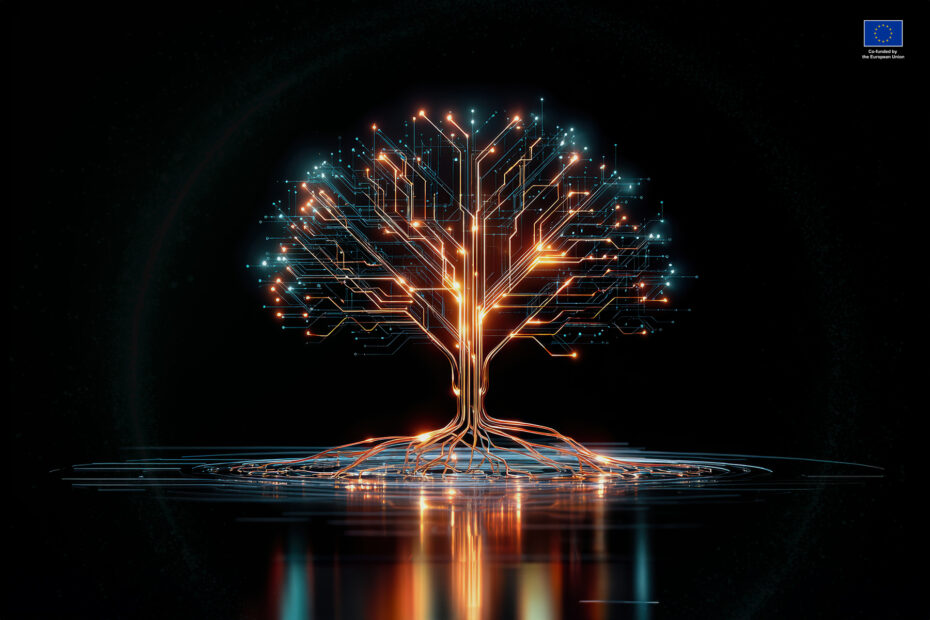 Digital tree representing an ecosystem.