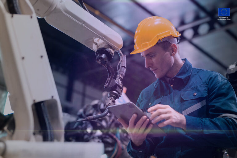 Robotic engineer automatic mechanic checking quality system of a