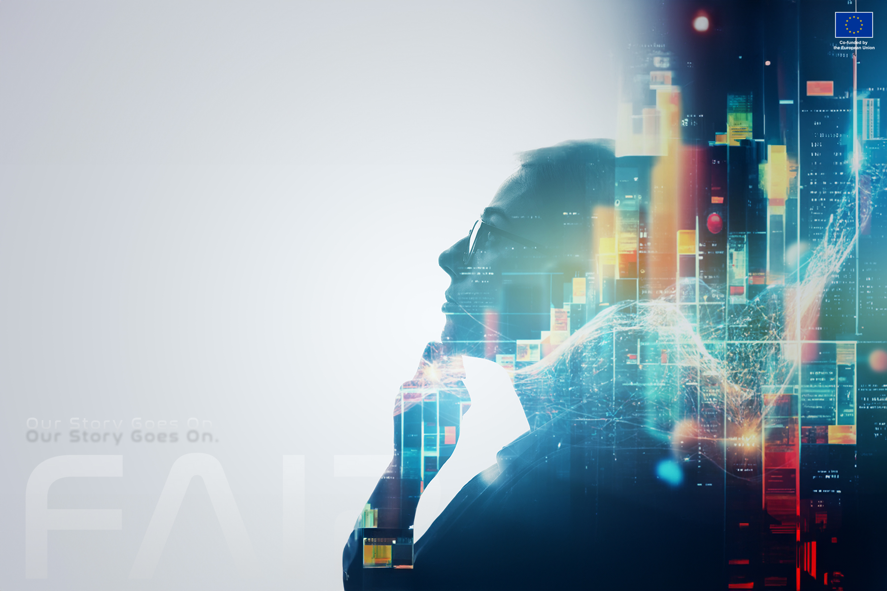 Image of a researching scientist. Researcher. Wide image for banners, advertisements.