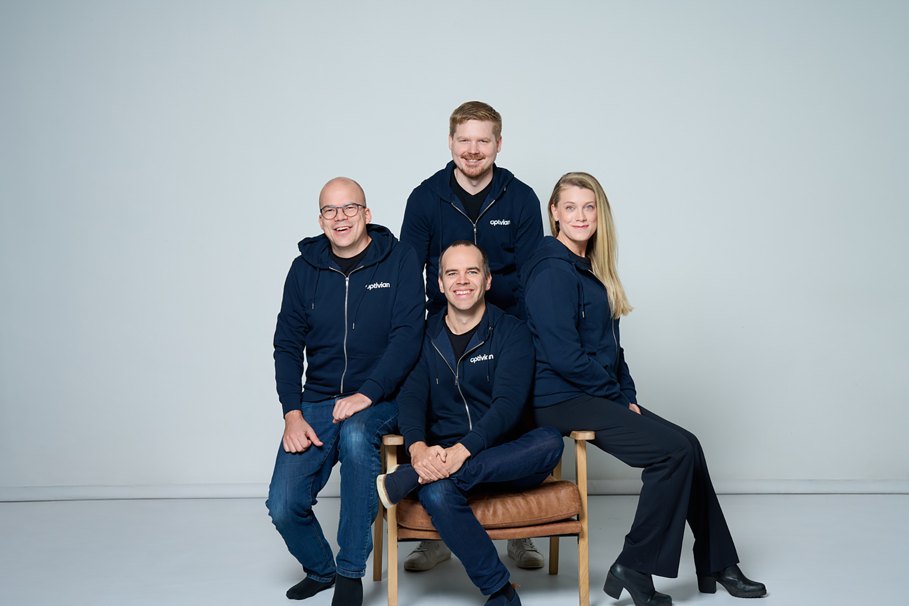 Optivian founders: Jesse Haka, Visa Laurila, Roope Heinilä, Johanna Rauhala. Lari Järnefelt