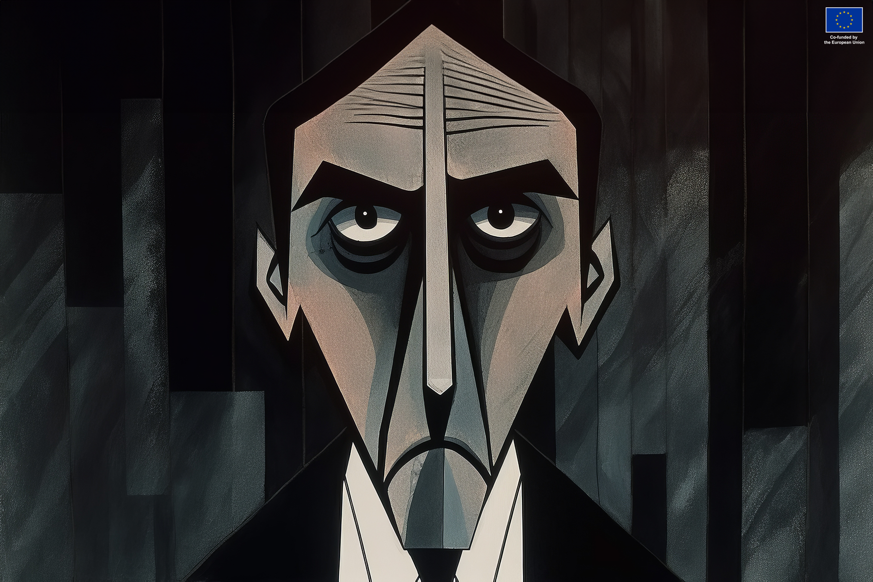 Grumpy toonie charachter with dark features