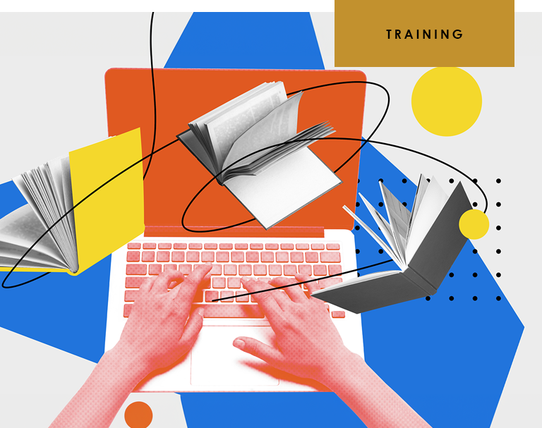 Person with a laptop studying