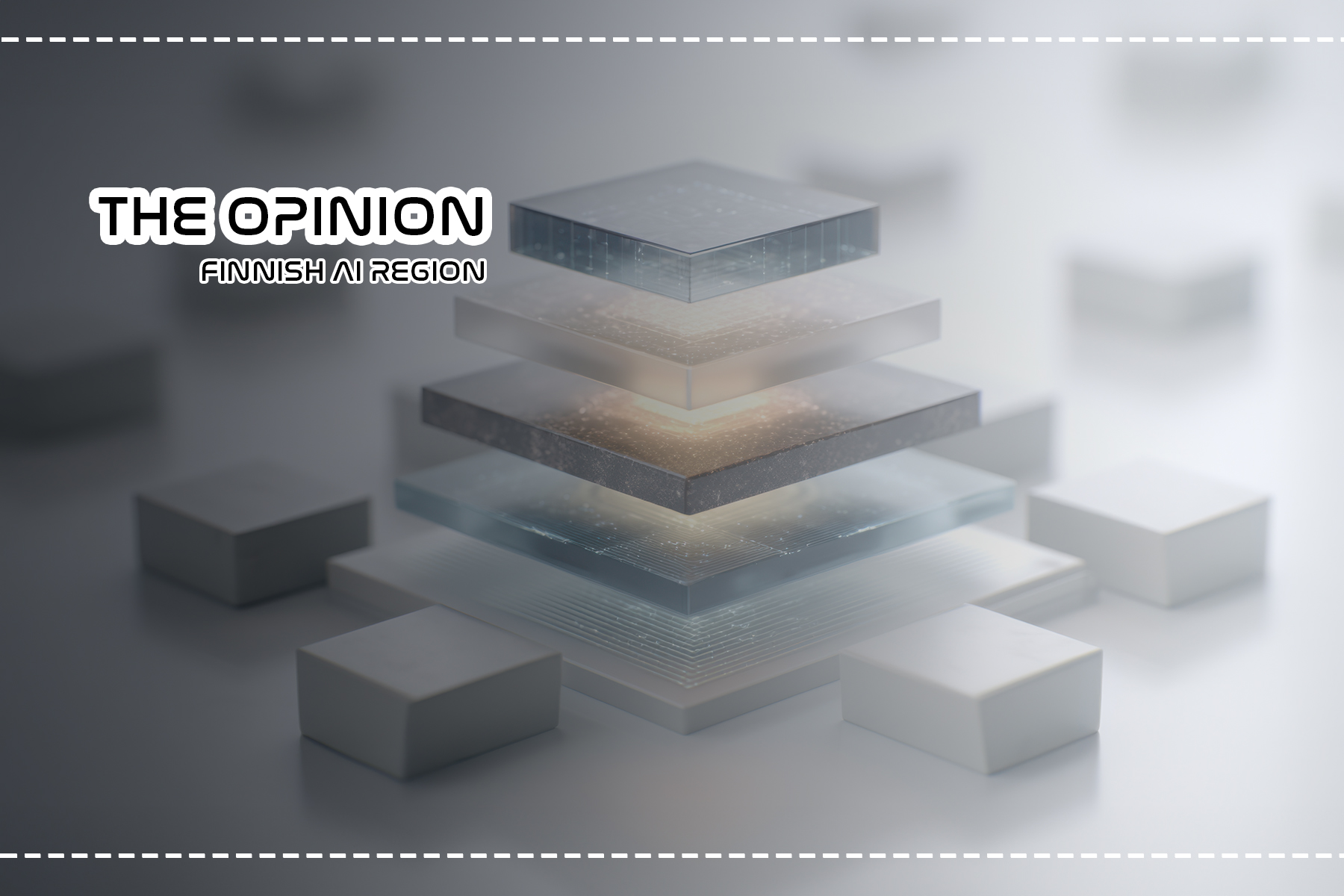 Stack of cubes forming a modern structure representing future technology and ai transformation architecture concepts